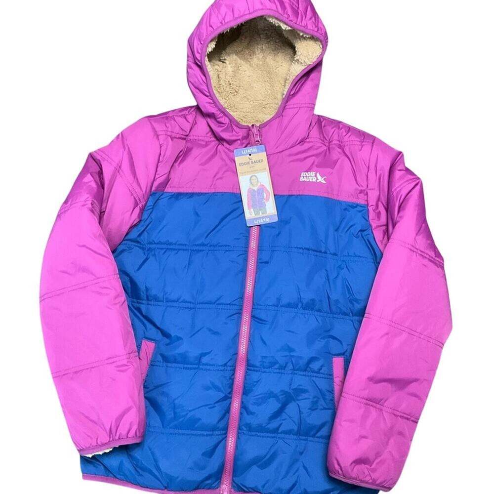 Eddie Bauer Girl's Reversible Jacket Magenta Size Large NWT